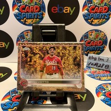 2022 Topps Chrome Joey Votto 33/50 Cincinnati Reds Gilded Speckled Refractor