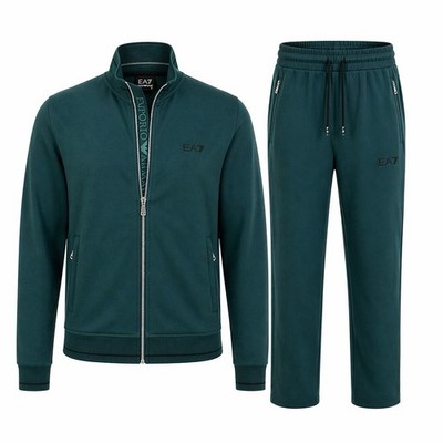Emporio Armani Ea7 Men s Green Tracksuit Set Zip Jacket & Pants Cotton M 2 Piece