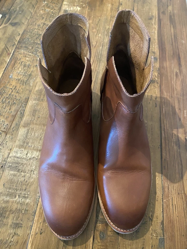 Frye Melissa 女式皮革拉靴焦糖色/棕色 9B 码 — 第 2/4 张图片