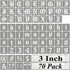 3Inch Alphabet Letter Stencils for Painting 70Pack Old English Letter Stencil