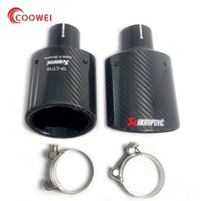 1glossy Carbon Akrapovic Exhaust Tip 105115130150mm Universal Oval Tailpipe