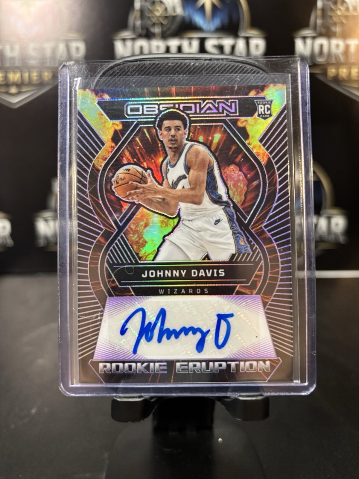 2022-23 Obsidian Johnny Davis Rookie Eruption Auto RC Electric Etch Purple #/75