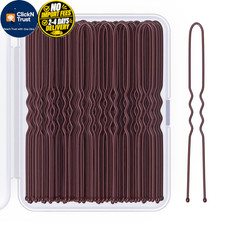 2.8 Inch U Shaped Hair Pins for Women Girls, 1 Count Pack of 100 , Brown