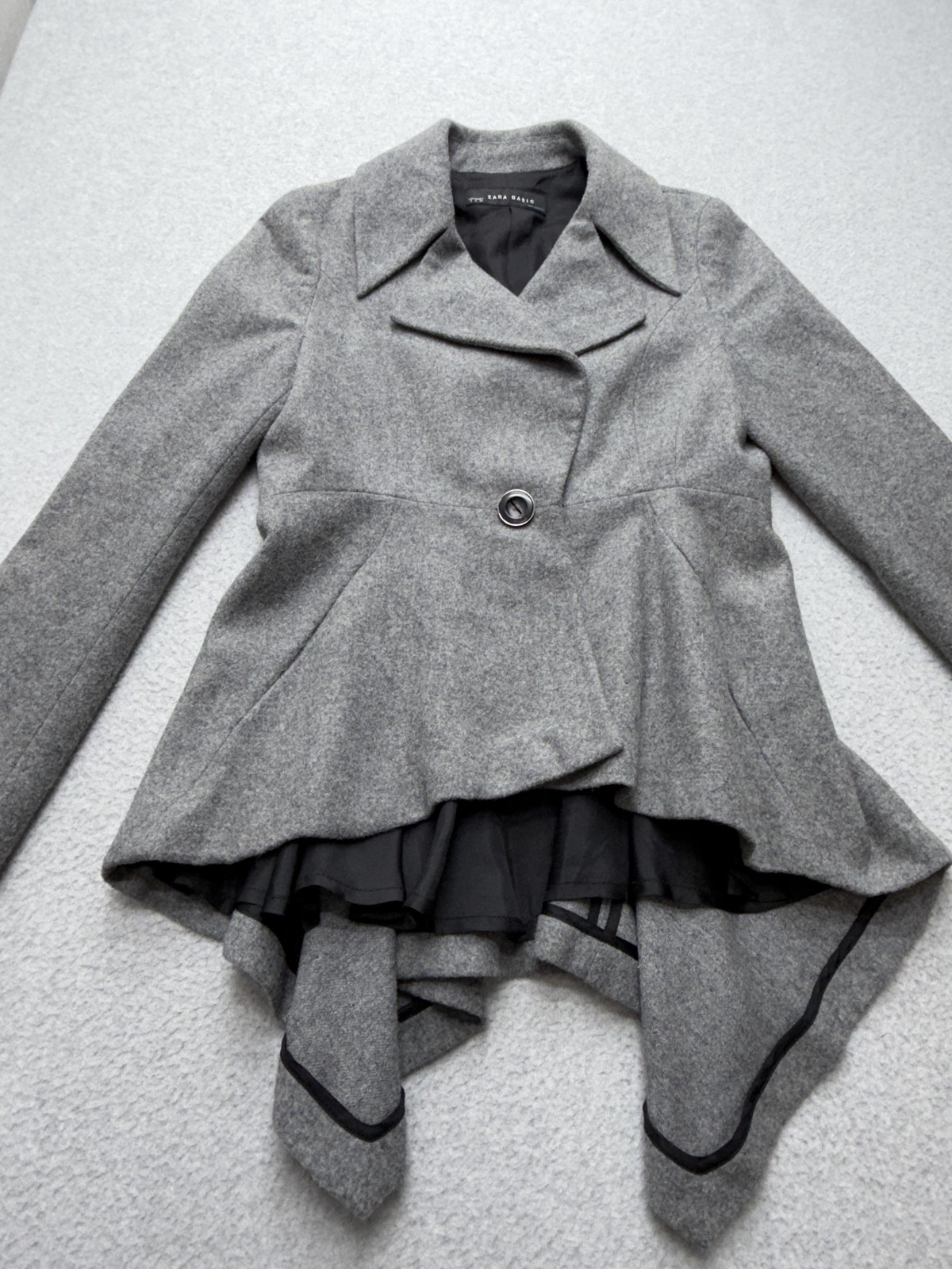 Zara Basic Jacket Womens Small Gray Wool Blend As… - image 8