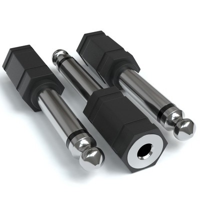 3x Klinke Adapter Mono 3.5mm auf 6.35mm TS Stecker Aux Audio
