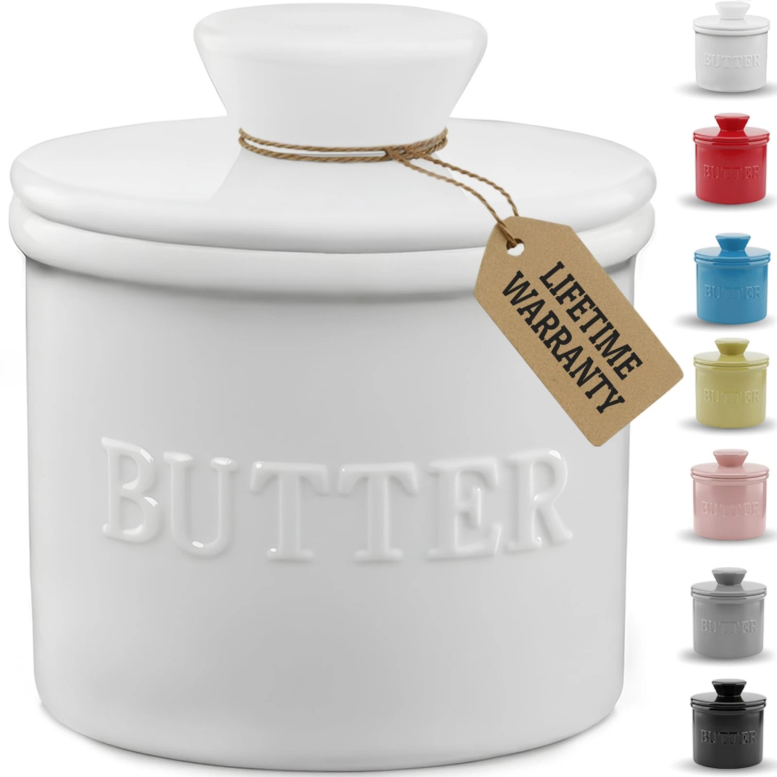 PriorityChef French Butter Crock with Lid, Keep Butter Spreadable & Fresh, Bu...