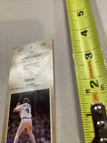 1997 June 25 Detroit Tigers New York NY Yankees Ticket Pettite Rivera Save - Imagen 4 de 7