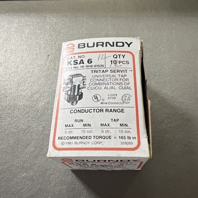 Lot Of 7  Burndy KSA 6 Str Split Bolt Connector 