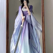 Large Size 6XL Chinese Hanfu Dress Women Halloween Cosplay Costume Purple Hanfu