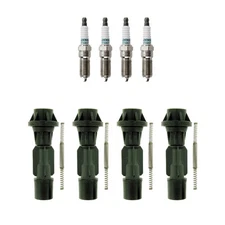Denso 4 Iridium TT Plugs & NGK Ignition Coil Boots Kit for CX-7 MX-5 Miata 3 6
