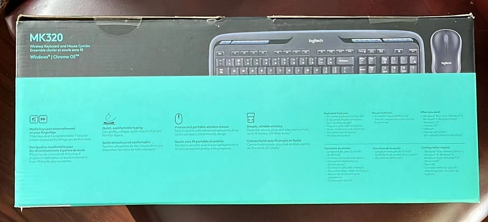 Logitech MK320 2.4GHz USB Receiver Wireless Keyboard & Mouse Combo – Black - Image 2 of 2