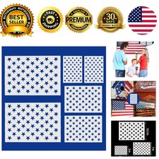 50 Star Stencil Set 6 Pieces American Flag Reusable Painting Template 3 Sizes