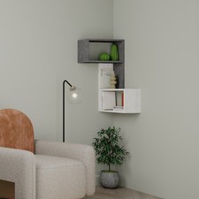 Part Corner Shelf – 3-Tier Wall-Mounted Floating Shelf, 47x47x82cm