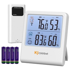 Indoor Outdoor Thermometer Hygrometer with Wireless Sensor, 328 ft Range