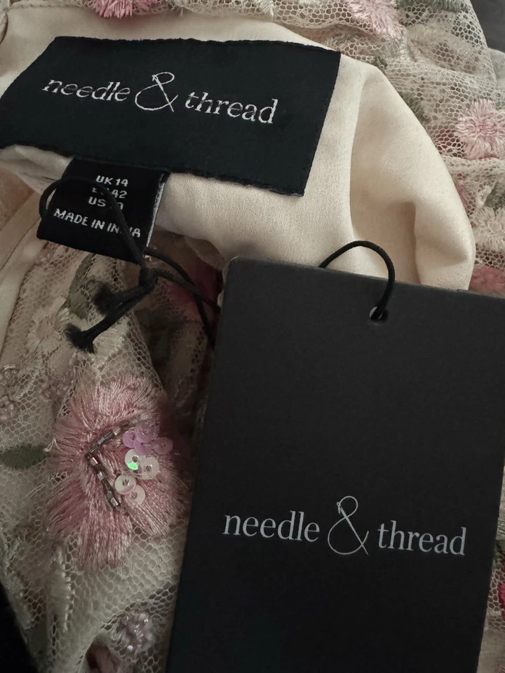 Nuevo Maxi Vestido Aguja e Hilo Mariposa Prado Talla 10 Foto 4 de 4