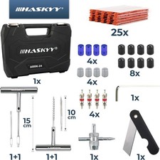 Reifenreparaturset All in One Pannenset für Auto, Motorrad, ATV, SUV - Gummistre