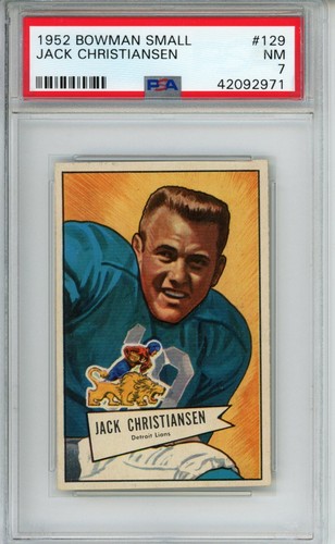Jack Christiansen #129 1952 Bowman Small card