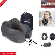 Memory Foam Travel Pillow Neck Support Soft Cushion for Airplane Car Home Grey