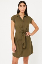 🌿Dorothy Perkins Khaki Shirt Dress – UK 10 (Fits up to 12) –Excellent Condition