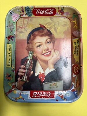 Vintage Coca Cola Thirst Knows No Season Girl Serving Tray