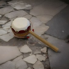 Vintage Mexcican Rattle Drum Percussion Instrument