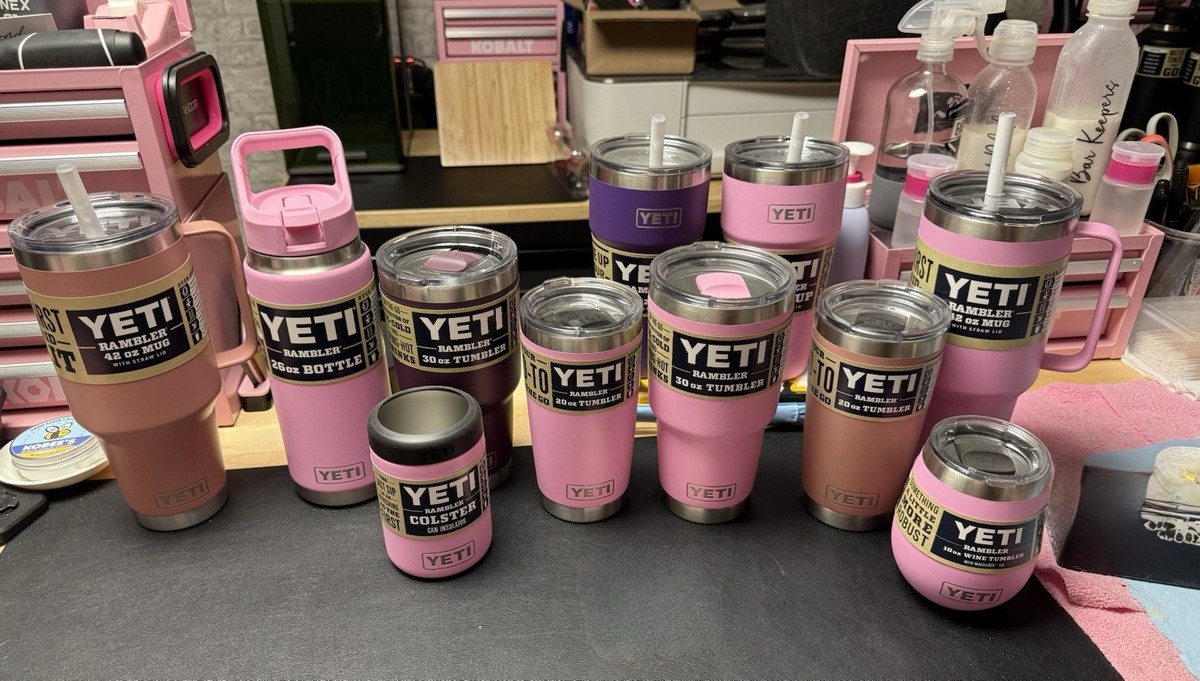 Purple Power Pink Sandstone Pink Yeti Tumblers Rambler COLSTER Can
