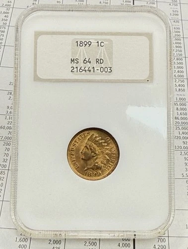 1899 Indian Head Cent MS64 Red-NGC Old Gen. 4 Fatty Slab Very Clean Cent!