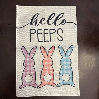 Hello Peeps Easter Garden Flag