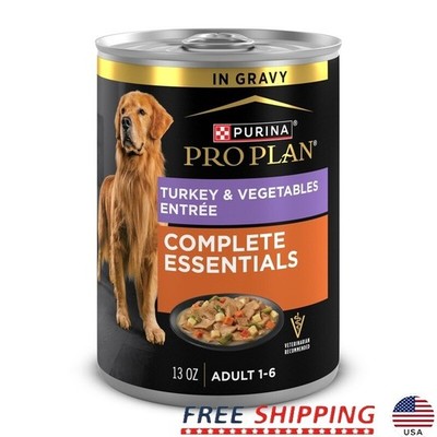 Turkey Vegetable Wet Dog Food Gravy High Protein Complete Nutrition 12 Cans 13oz