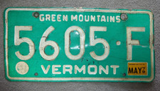 Vintage Vermont License Plate 5605 F VT US