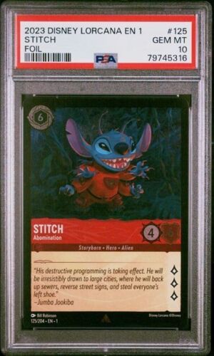 2023 Disney Lorcana TCG Stitch Abomination Rare Foil #125 PSA 10 Pop 7 WDW - Picture 1 of 2