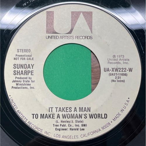 Sunday Sharpe It Takes a Man to Make a Woman's World 45 Country Promo UA XW222