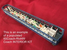 Passenger Car Interior KIT for AHM/Rivarossi 72ft Heavy-Weight Coach [ HO ]