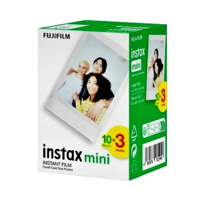 FUJIFILM 3er Pack Fuji instax mini Film für 30 Bilder für Sofortbild Kamera und Drucker