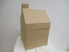 Paper Mache House Box - Ready to Paint - 6.25" tall ~ craft supply