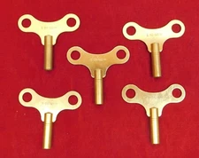 Set of 5 Clock Winding Keys 5.0 mm #11 Savers Lot 5 mm Solid Brass Number 11