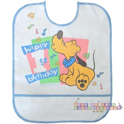 DISNEY BABIES 1st Birthday Tunes PLUTO PLASTIC BIB First Party Supplies  Favors