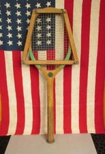 Vintage 1930s NJ Magnan Wood Antique Tennis Racquet Duchess w/ JC Higgins Press