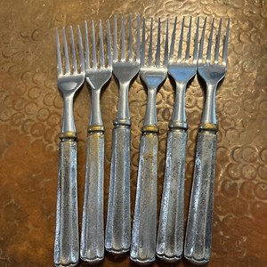Pottery Barn TIVOLI Brass Stainless India Flatware Fork Dinner Price For Each