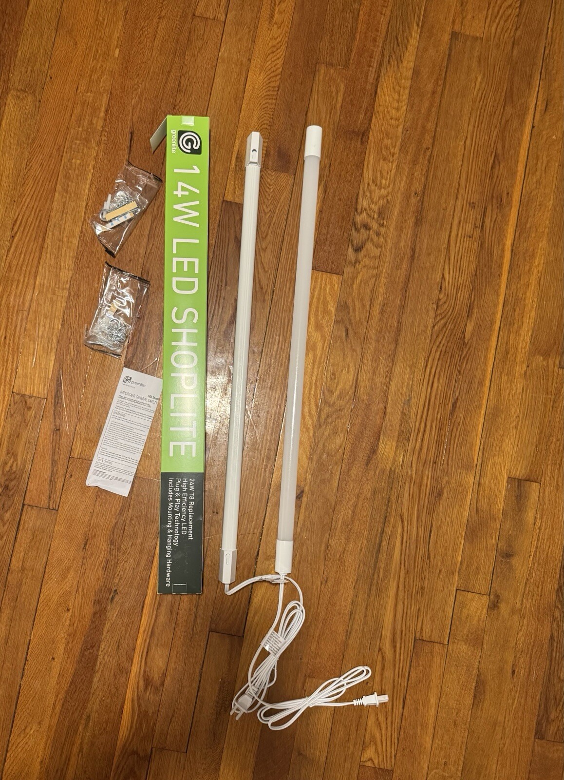 LED Greenlite Shop Lights 14w LED 30” Plug In 1500 Lumen 4000K Pack Of 2 NEW