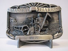 Massey Harris MH 27 Combine Pewter Belt Buckle 1986 Limited Ed 550/5000 Vintage