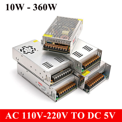 Switching Adapter AC 110V-220V to DC 5V Power Supply Transformer for LED Strips