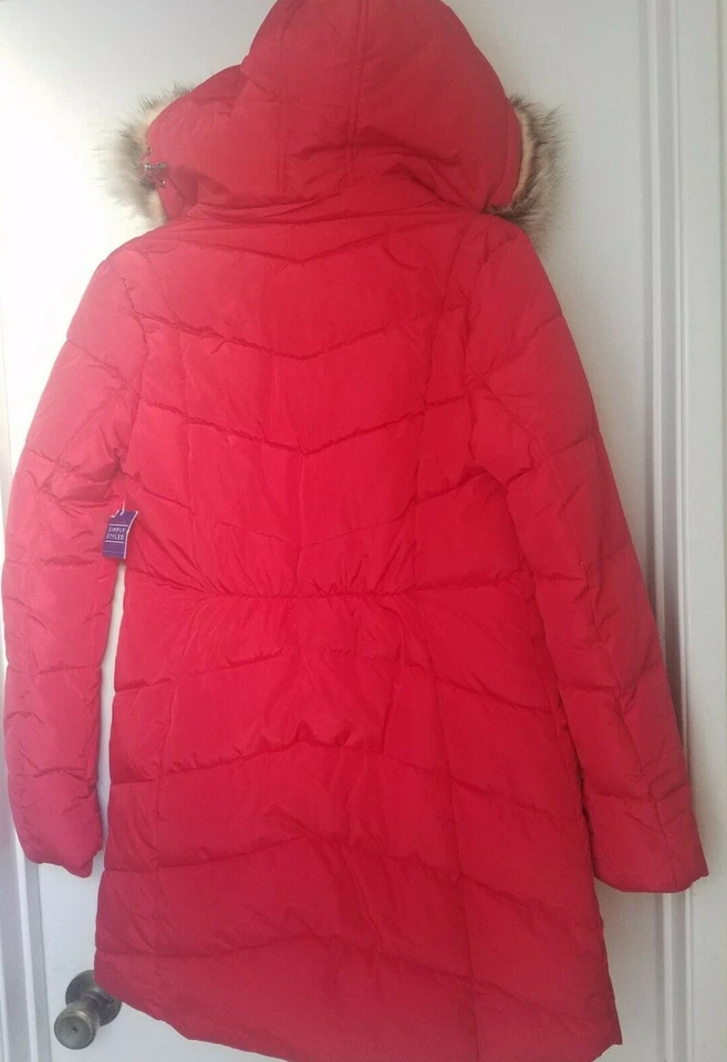 Simply Styled Red Hooded Puffer Coat Women's Size M NWTS - Image 4 of 4