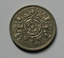 1957 UK (British) Elizabeth II Coin - 2 Shillings (Florin) - circulated & toned