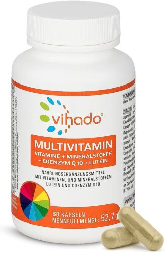 Vihado Multivitamin Kapseln, 26 Vitamine und Mineralien, Q10 Lutein, 60 Kapseln - Bild 1 von 5