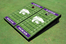 Kansas State University Wildcats Purple Matching Football Field Custom Cornhole 