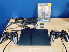 Sony PlayStation 2 Slim Console Black Sony BUNDLE TESTED 2 controllers 1 Game