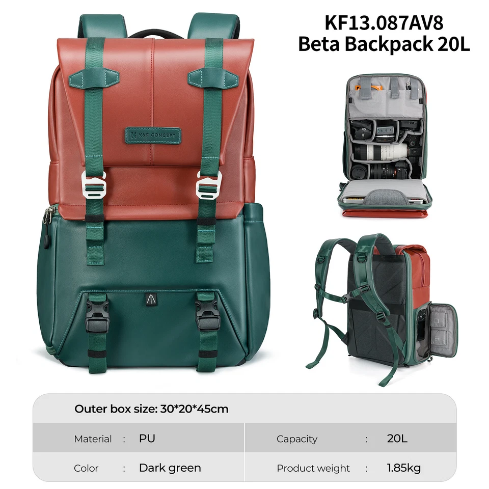 K&F Concept 20L DSLR Camera Backpack Case Bag for 15.6In Laptop For Canon EOS - Image 2 of 4