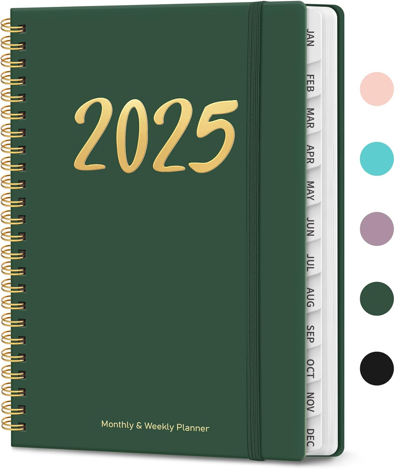 2025 Planner, Weekly and Monthly Planner Spiral Bound, Jan 2025 - Dec 2025, Hard