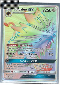 Solgaleo GX Secret Rare Full Art Rainbow 155/149 Pokemon Sun and Moon